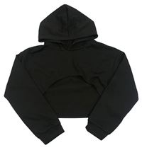 Černá crop mikina s kapucí