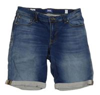 Tmavomodré teplákové riflové kraťasy zn. JACK&JONES