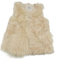 Smetanová kožešinová zateplená vesta ZARA