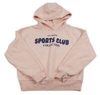 Světlerůžová crop mikina s nápisy a kapucí Matalan