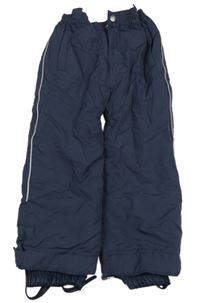 Tmavomodré šusťákové zimní oteplovačky EN FANT