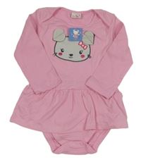 Nové - světlerůžová šatová tunika s pejskem a všitým body orsolino