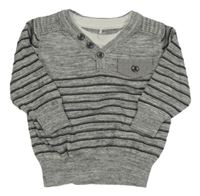 Šedo-černý pruhovaný melírovaný svetr George