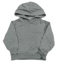 Šedá melírovaná mikina s kapsou a kapucí H&M
