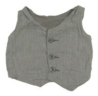 Šedá melírovaná vzorovaná společenská vesta 