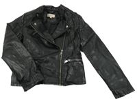 Černý koženkový jarní crop křivák KIDS ONLY