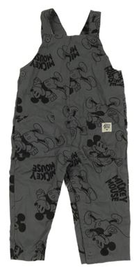 Tmavošedé riflové laclové kalhoty s Mickey PRIMARK
