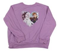 Fialová mikina s Frozen a srdíčkem z překlápěcích flitrů H&M