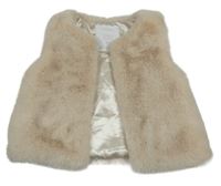 Smetanová kožešinová zateplená vesta Matalan