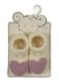 Nové - smetanové pletené bačkory se srdíčkem koala baby vel. 15-18