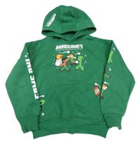 Tmavozelená mikina s Minecraft a kapsou a kapucí PRIMARK