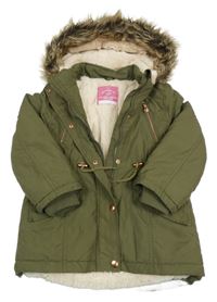 Khaki šusťáková zimní parka s kapucí s kožešinou George