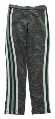 Černo-stříbrné tregínové kalhoty s pruhy PRIMARK