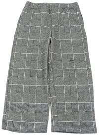Černo-bílé kostkované cullotes kalhoty OVS 