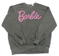 Tmavošedá oversize mikina s nápisem Barbie H&M