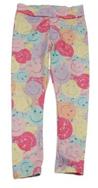 Růžovo-barevné sportovní legíny se smajlíky Next