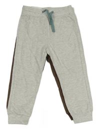 Nové - 2x tepláky - světlešedé melírované + hnědé s medvědy Pep&Co