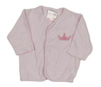 Světlerůžové propínací triko s korunou