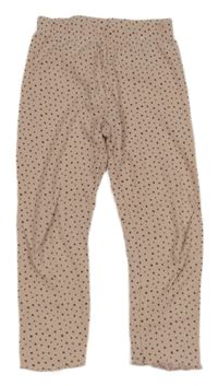 Růžové puntíkaté žebrované legíny George