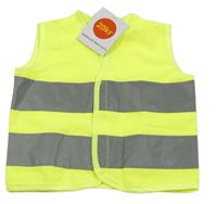 Nové - Neonově žlutá reflexní vesta s pruhy
