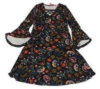 Černé květované šaty
