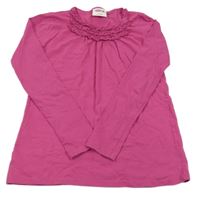 Fuchsiové triko s volánky Yigga