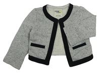 Šedé melírované třpytivé teplákové bolerko