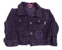 Fialová manšestrová bunda se srdcem