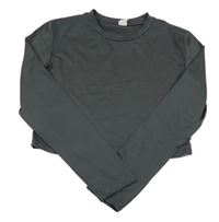 Tmavošedé crop triko Shein