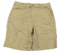 Hnědé vzorované plátěné chino kraťasy Denim Co.