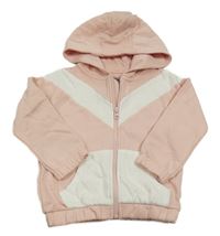 Růžovo-bílá propínací mikina s kapucí F&F