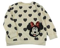 Nové - Krémová mikina se srdíčky a Minnie George