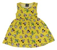 Žluté puntíkaté bavlněné šaty s Minnie a přáteli Primark