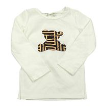 Smetanové triko s medvědem Shein