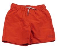 Červené plážové kraťasy s nápisem Primark