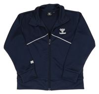 Tmavomodrá sportovní propínací mikina s logem Hummel