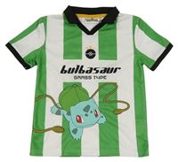 Zeleno-bílé pruhované sportovní tričko s Bulbasaurem Primark