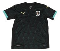 Černé vzorované fotbalové funkční tričko - Rakousko Puma