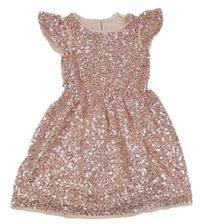 Růžové tylovo/flitrové šaty H&M