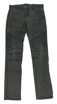 Tmavošedé plátěné skinny kalhoty Y.F.K.
