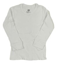 Bílé žebrované triko H&M