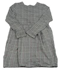Černo-bílo-růžové kostkované šaty s kapsami H&M