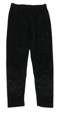 Černé třpytivé plyšové legíny Kiki&Koko