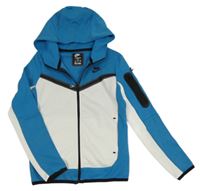 Modro-bílá propínací mikina s kapucí Nike