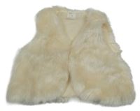 Smetanová kožešinová podšitá vesta H&M