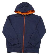 Tmavomodro-cihlová propínací mikina s kapucí Kiki&Koko