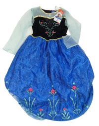 Nové - kostým - modro-černé šaty s obručí - Frozen - Anna Disney
