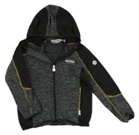 Šedo-černá melírovaná pletená thermo propínací mikina s kapucí Regatta