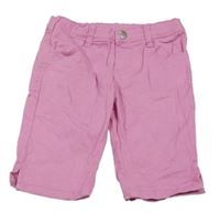 Růžové plátěné kraťasy 