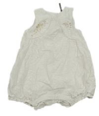 Bílý vzorovaný plátěný kraťasový overal orchestra